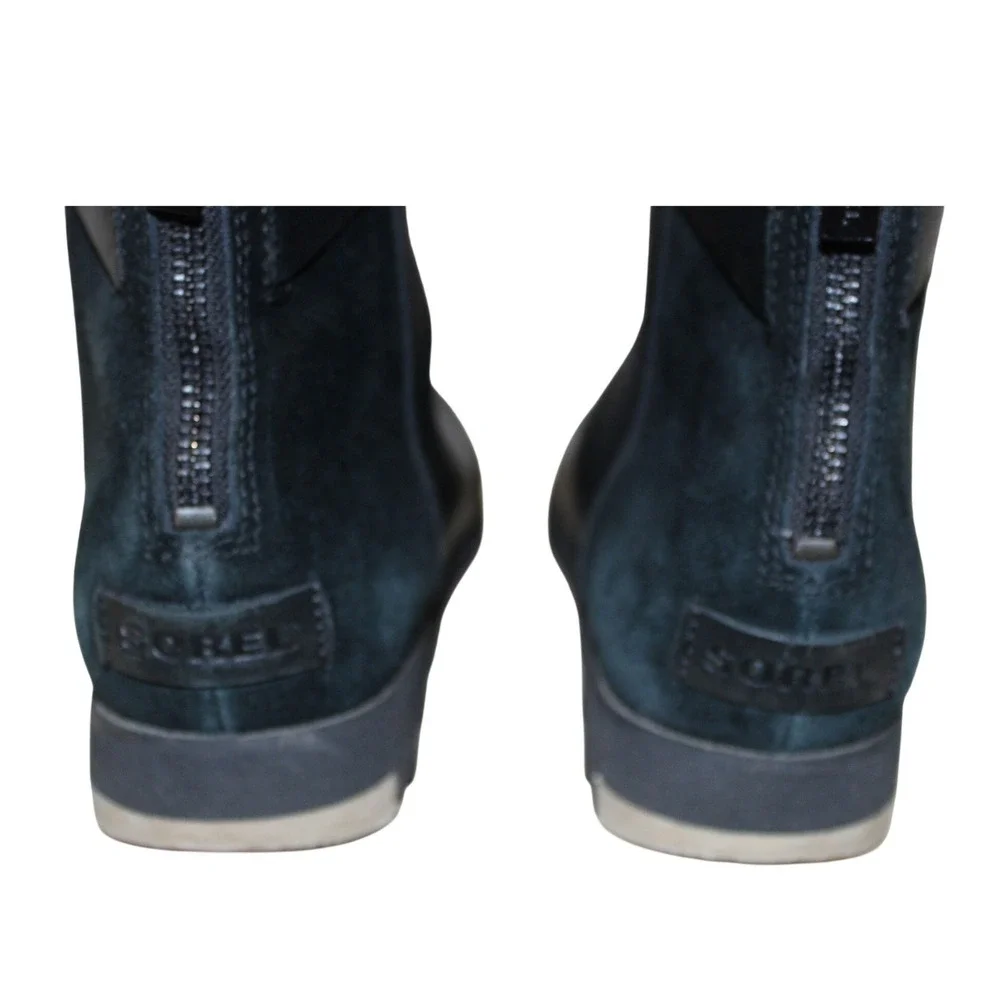 Sorel Harlow Bootie Cozy Waterproof Leather Shearling Collar‎ Black Womens 8